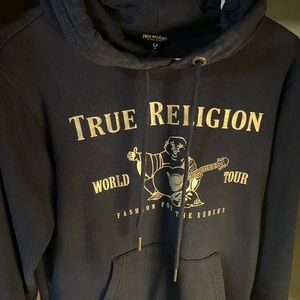 True Religion Logo Hoodie “Navy Blue”